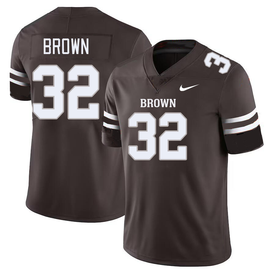 Men-Youth #32 Qwentin Brown 2023 Brown Bears College Football Jerseys Stitched-Brown